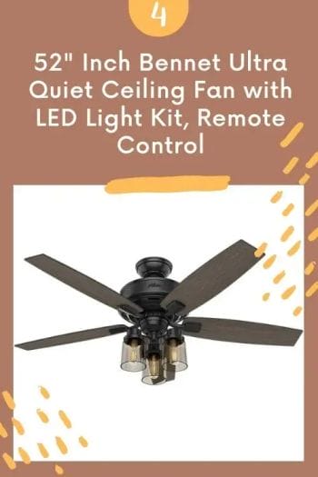 52 Inch Bennet Ultra Quiet Ceiling Fan with LED Light Kit, Remote Control