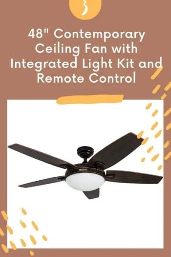 Contemporary Ceiling Fan with Integrated Light Kit and Remote Control