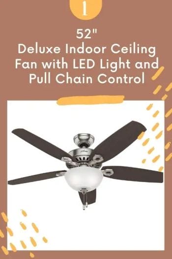 Deluxe Indoor Ceiling Fan with LED Light and Pull Chain Control