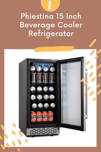 Phiestina 15 Inch Beverage Cooler Refrigerator