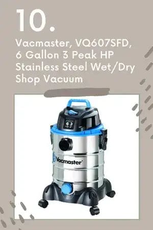 Vacmaster, VQ607SFD, 6 Gallon 3 Peak HP Stainless Steel Wet and Dry Shop Vacuum