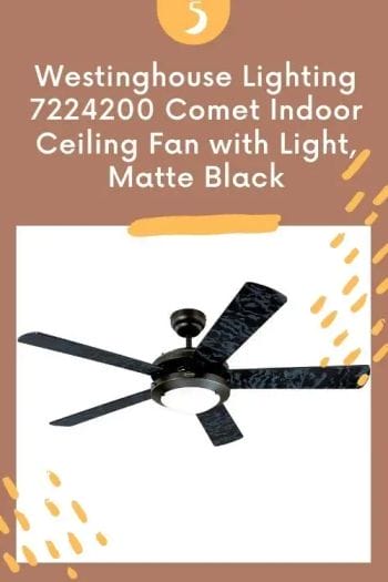Westinghouse Lighting 7224200 Comet Indoor Ceiling Fan with Light, Matte Black